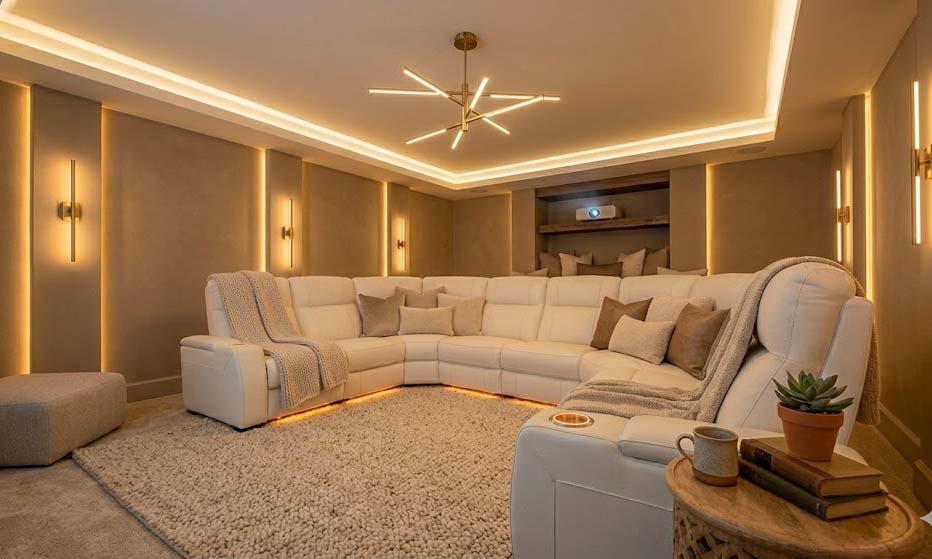 white long slightly curved couch