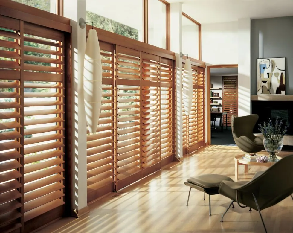 Durable plantation shutters installed on window casing