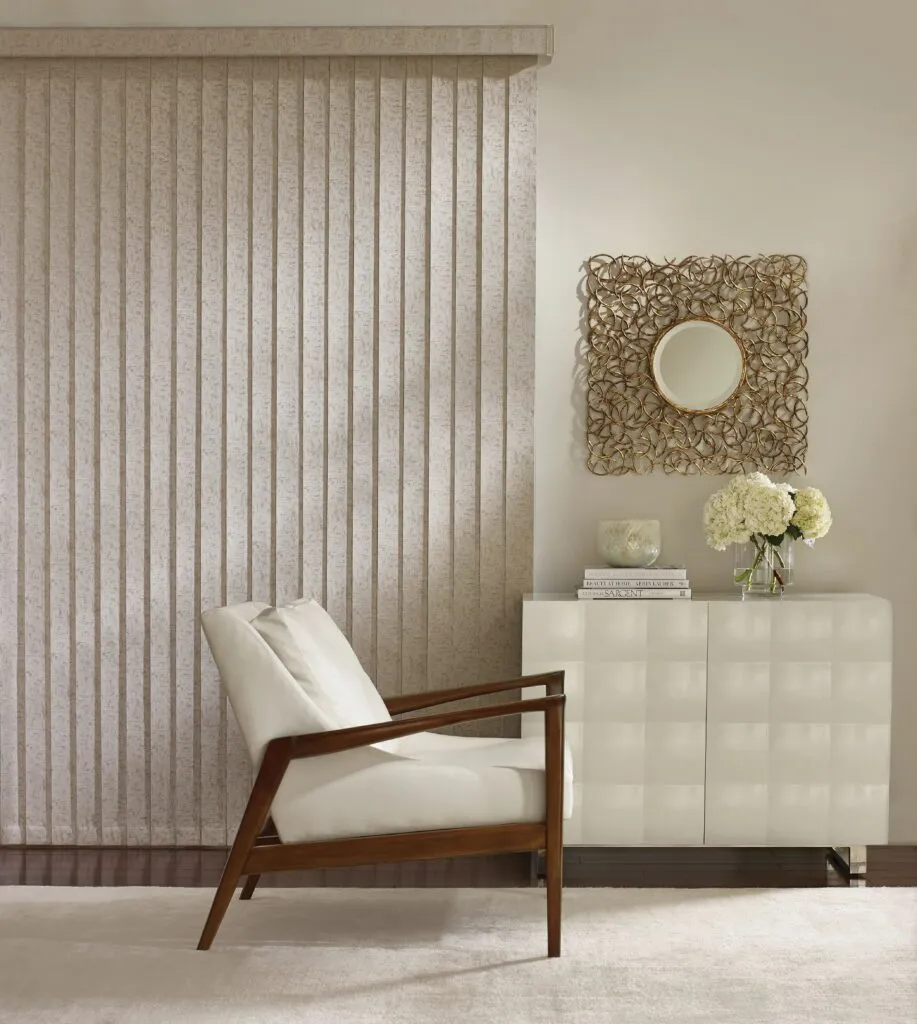 Classic window blinds in living room
